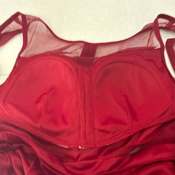 Maniju SZS Red Wine Mesh Cutout Grecian style maxi dress chic dressy comfy prom - Picture 7 of 10